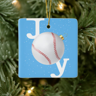 Joy bauble baseball Himmel Blau Weihnachtsfeiertag Keramikornament