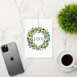 Joy Berry Wreath Folded Foil Holiday Card
