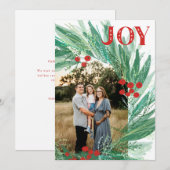 Joy Berry Wreath Weihnachtsfeiertagskarte Feiertagskarte (Vorne/Hinten)