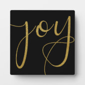 Joy Black and Gold Christmas Sign Fotoplatte (Vorderseite)