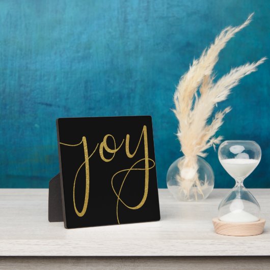 Joy Black and Gold Christmas Sign Fotoplatte (InSitu)