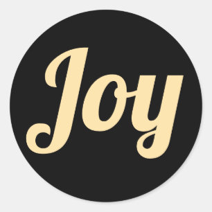 Joy Black Color Script Einfache Moderne Ferien Runder Aufkleber