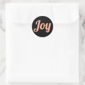 Joy Black Color Script Einfache Moderne Ferien Runder Aufkleber (Tasche)
