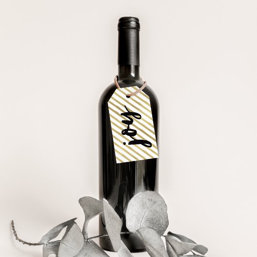 Joy | Black & Imitate Gold Strip Urlaub Geschenkanhänger