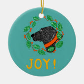 Joy Black Lab Ornament von Stephen Huneck (Vorne)