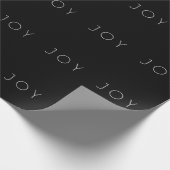 Joy Black Modern Minimalistisch Typografy Pattern Geschenkpapier (Ecke)