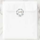 JOY-Blattkranz Rustikaler Feiertag Silber Gold Auf Runder Aufkleber (Tasche)