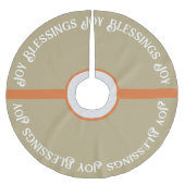 Joy Blessing Mutes Sage Green Orange Weihnachten Polyester Weihnachtsbaumdecke (Vorderseite)