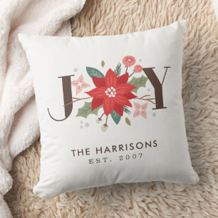 Joy Blüh Custom Floral Holiday Kissen - White