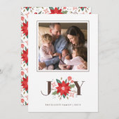 Joy Blüh Holiday Card - White Feiertagskarte (Vorne/Hinten)