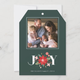 Joy Blüh Tag Holiday Card - Pine Feiertagskarte