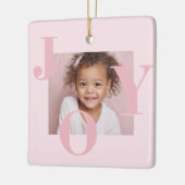 JOY Blush Pink Modern Christmas | Personalized Keramikornament (Links)