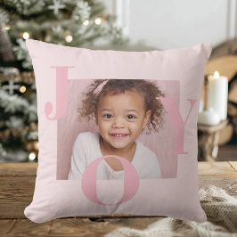 JOY Blush Pink Modern Christmas | Personalized  Kissen