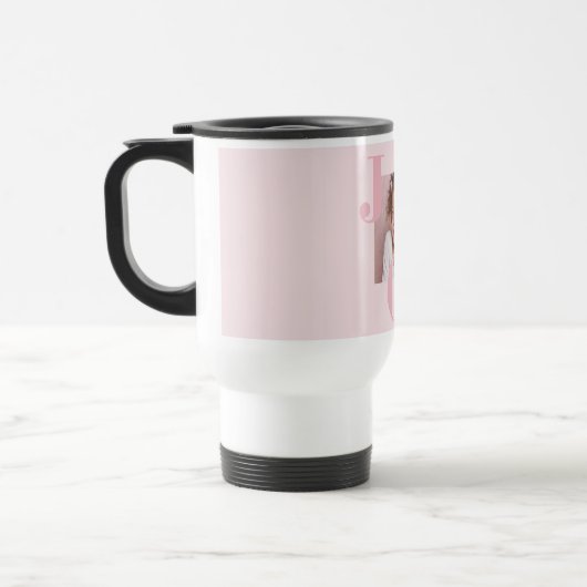 JOY Blush Pink Modern Christmas | Personalized Reisebecher (Links)