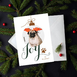 Joy Boho Pet Foto Ornament Holiday Card Feiertagskarte