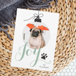 Joy Boho Pet Foto Ornament Holiday Card Feiertagskarte