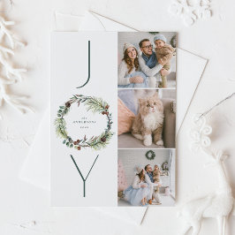 JOY Botanical Pine Wreath Foto Collage Weihnachten