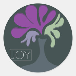 Joy Bubble Blume Runder Aufkleber