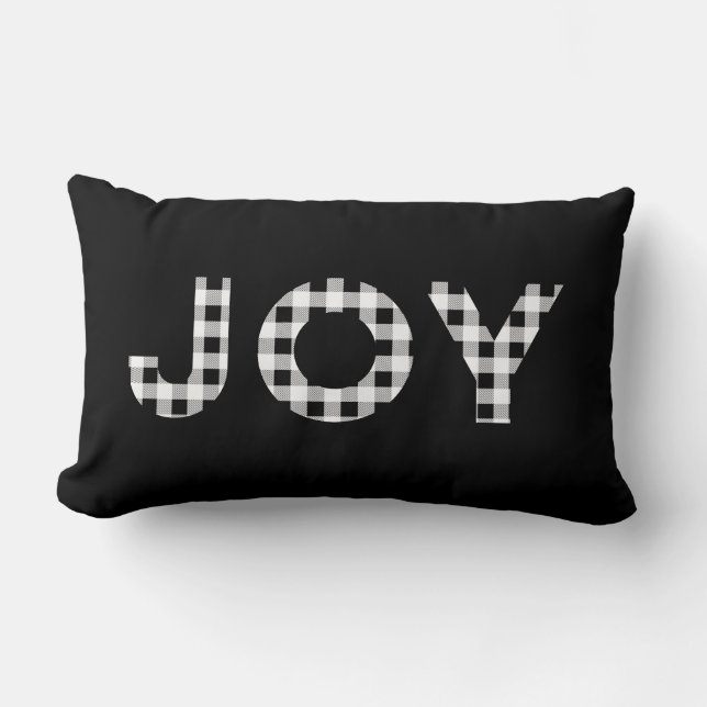 Joy Buffalo Karo Schwarz-weiß Holiday Throw Klolow Lendenkissen (Vorderseite)