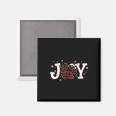 Joy Buffalo Red Kariert Dog Paw Print Christmas Or Magnet (Vorderseite/Rückseite)