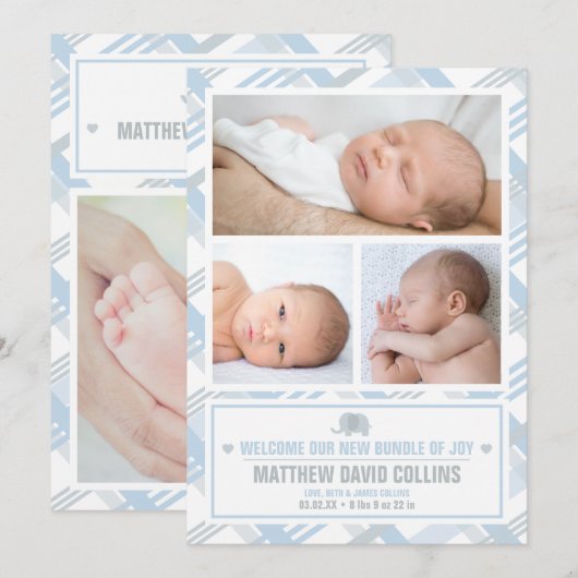 Joy-Bundle, Junge-Geburt-Ankündigungen Ankündigung (Vorne/Hinten)