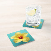 Joy Burst: Gelber Hibiskus Freude Untersetzer (Vor Ort)