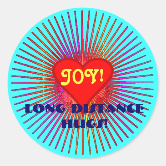 Joy Burst Hugs Stickersq Runder Aufkleber (Vorderseite)