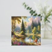 Joy by the Lake Birthday Einladung (Stehend Vorderseite)