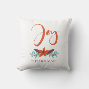 Joy Calligraphy Custom Holiday Foto Doppelseitig Kissen