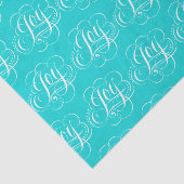 JOY Calligraphy Lettering Geblüht Aqua Blue Seidenpapier (Ausschnitt)