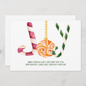 Joy Candy Cane Foto Personalisiert Weihnachten (Vorne/Hinten)