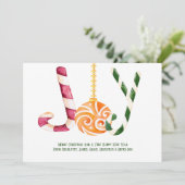 Joy Candy Cane Foto Personalisiert Weihnachten (Stehend Vorderseite)