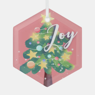 Joy Carton Christmas Tree Pink Glass Ornament Aus Glas