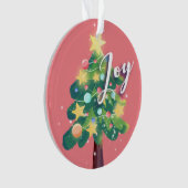 Joy Carton Christmas Tree Pink Ornament (Vorderseite)