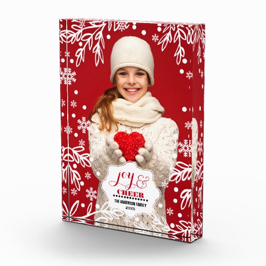 Joy & Cheer. Benutzerdefinierter Weihnachtsblock f Fotoblock (Rechts)