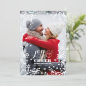 Joy & Cheer. Individuelle Urlaubsflachkarte Feiertagskarte (Stehend Vorderseite)