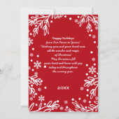 Joy & Cheer. Individuelle Urlaubsflachkarte Feiertagskarte (Rückseite)