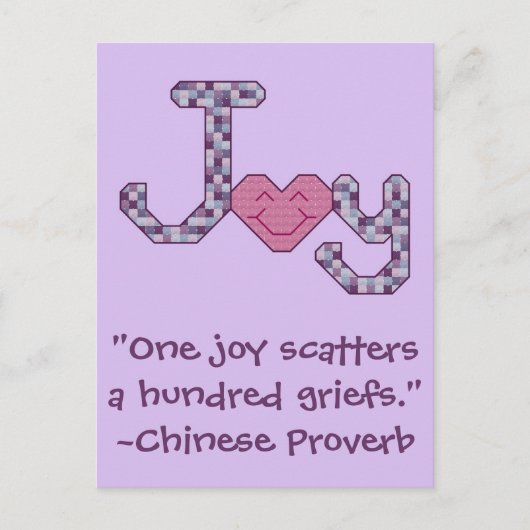 Joy Chinese Proverb Postkarte (Vorderseite)