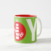 JOY Chiropractic Ornament Design Zweifarbige Tasse (VorderseiteRechts)