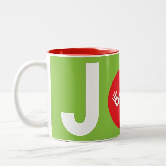 JOY Chiropractic Ornament Design Zweifarbige Tasse (Links)