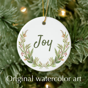 Joy Christian Bibelvers Wasserfarbe Weihnachten Keramik Ornament