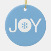 Joy Christmas Blue Keramik Ornament (Vorne)