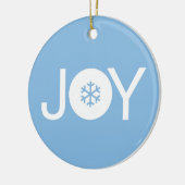 Joy Christmas Blue Keramik Ornament (Links)
