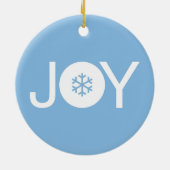 Joy Christmas Blue Keramik Ornament (Hinten)