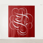 JOY Christmas Calligraphy Lettering Red Wandteppich (Vorderseite)