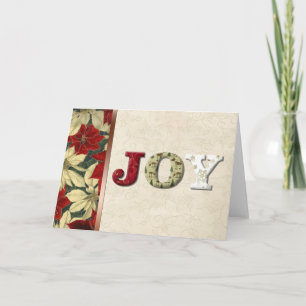 JOY Christmas Fabric Weihnachtskarte Feiertagskarte