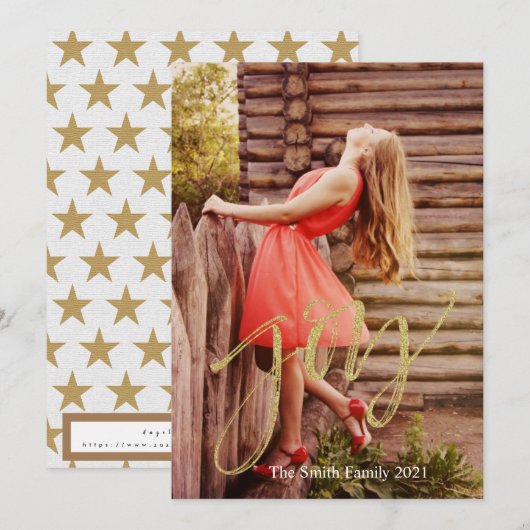 Joy Christmas Feiertagskarte (Vorne/Hinten)