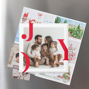 JOY Christmas Foto   Personalisierter Urlaub Magnet