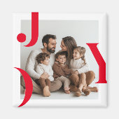 JOY Christmas Foto | Personalisierter Urlaub Magnet (Vorne)