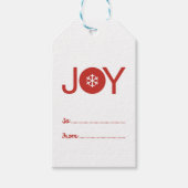 Joy Christmas Gift Tags Geschenkanhänger (Vorderseite)